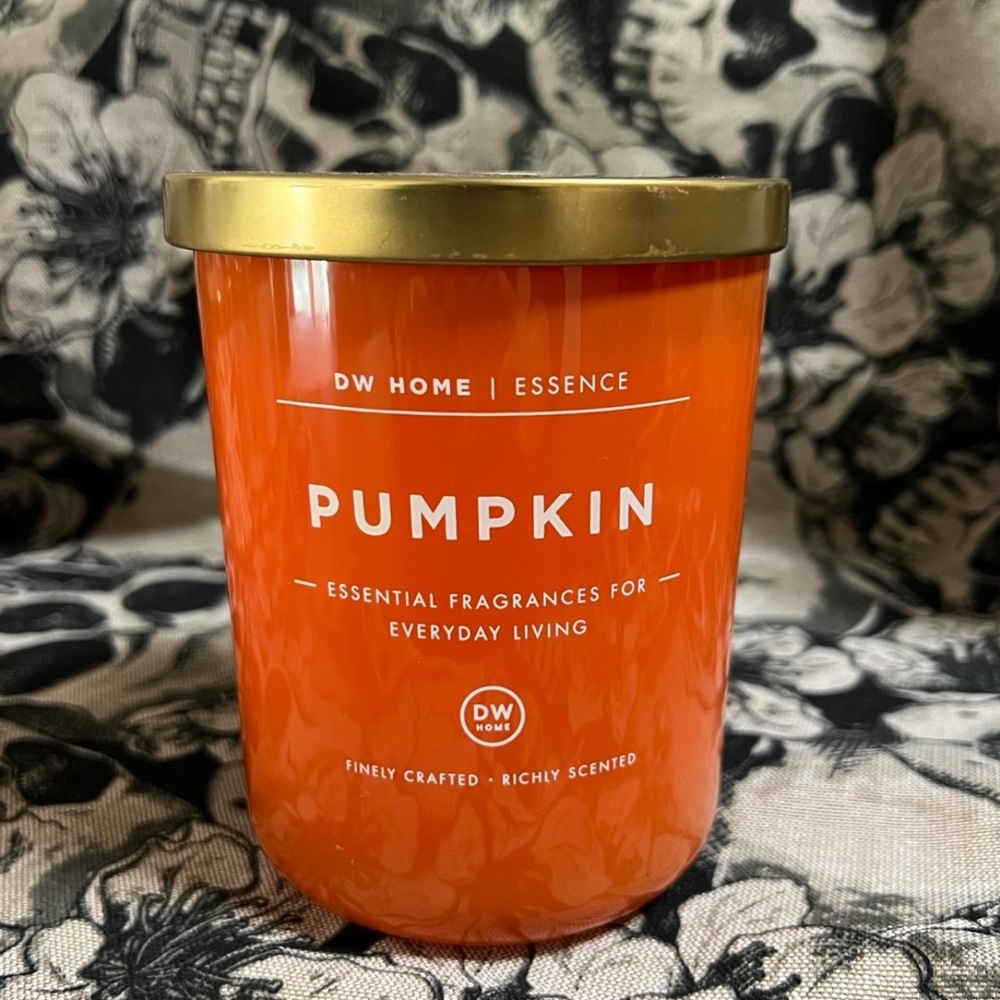 DW Home Pumpkin Orange Candle with Gold Lid